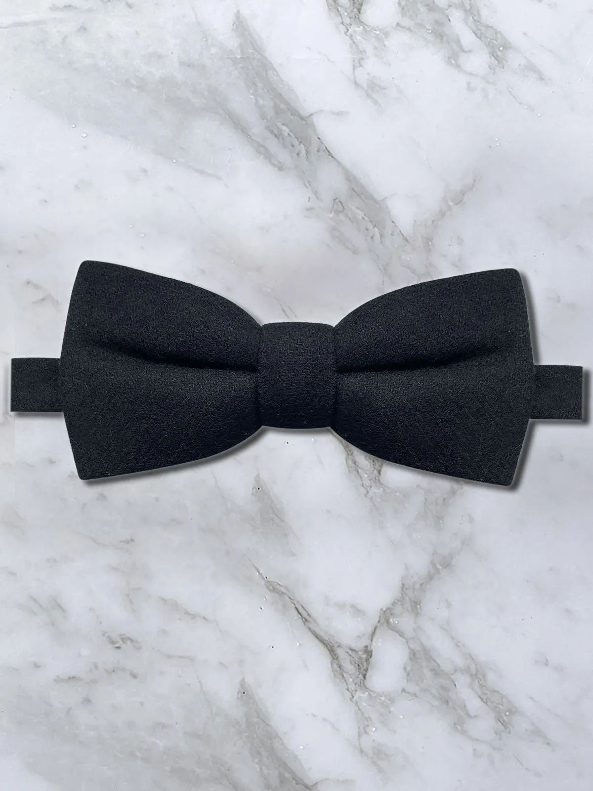 Black Wool Bow Tie