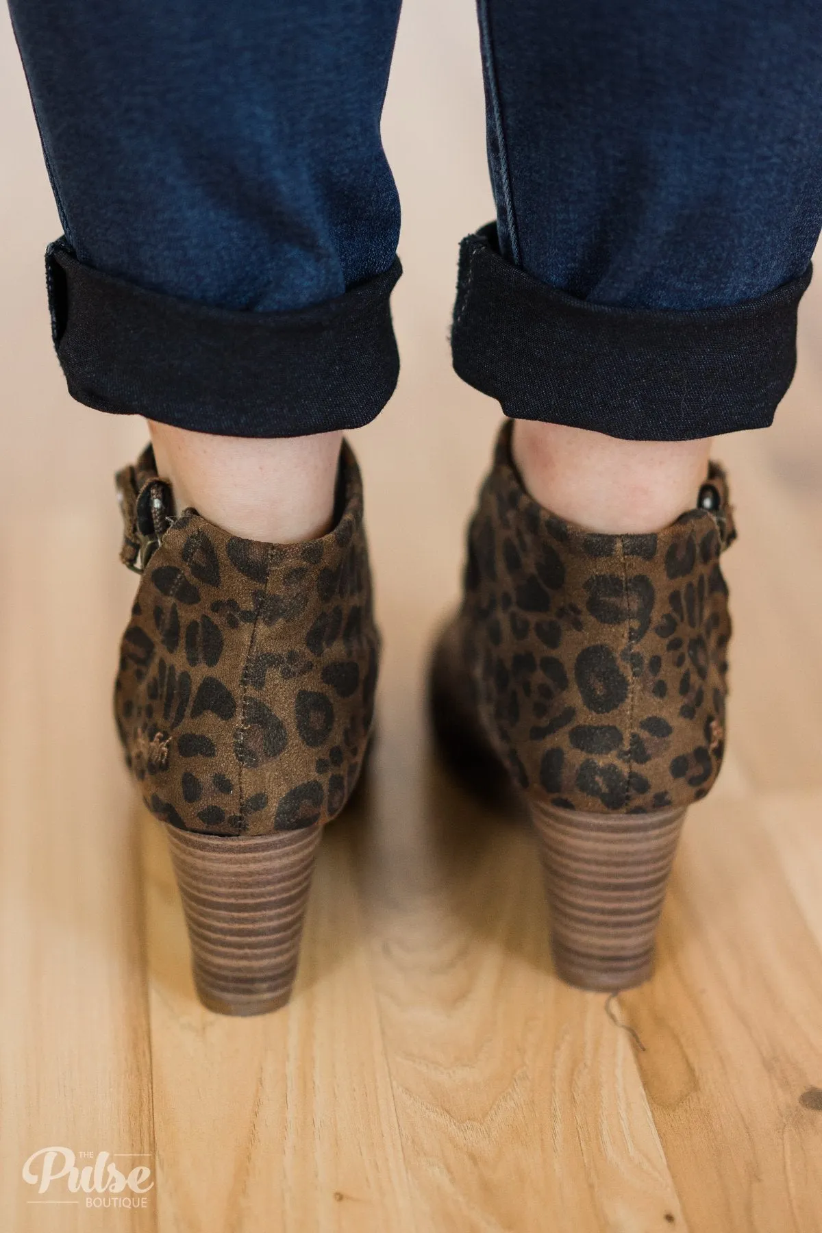 Blowfish Berkeley Wedge Booties- Brown Autumn Leopard