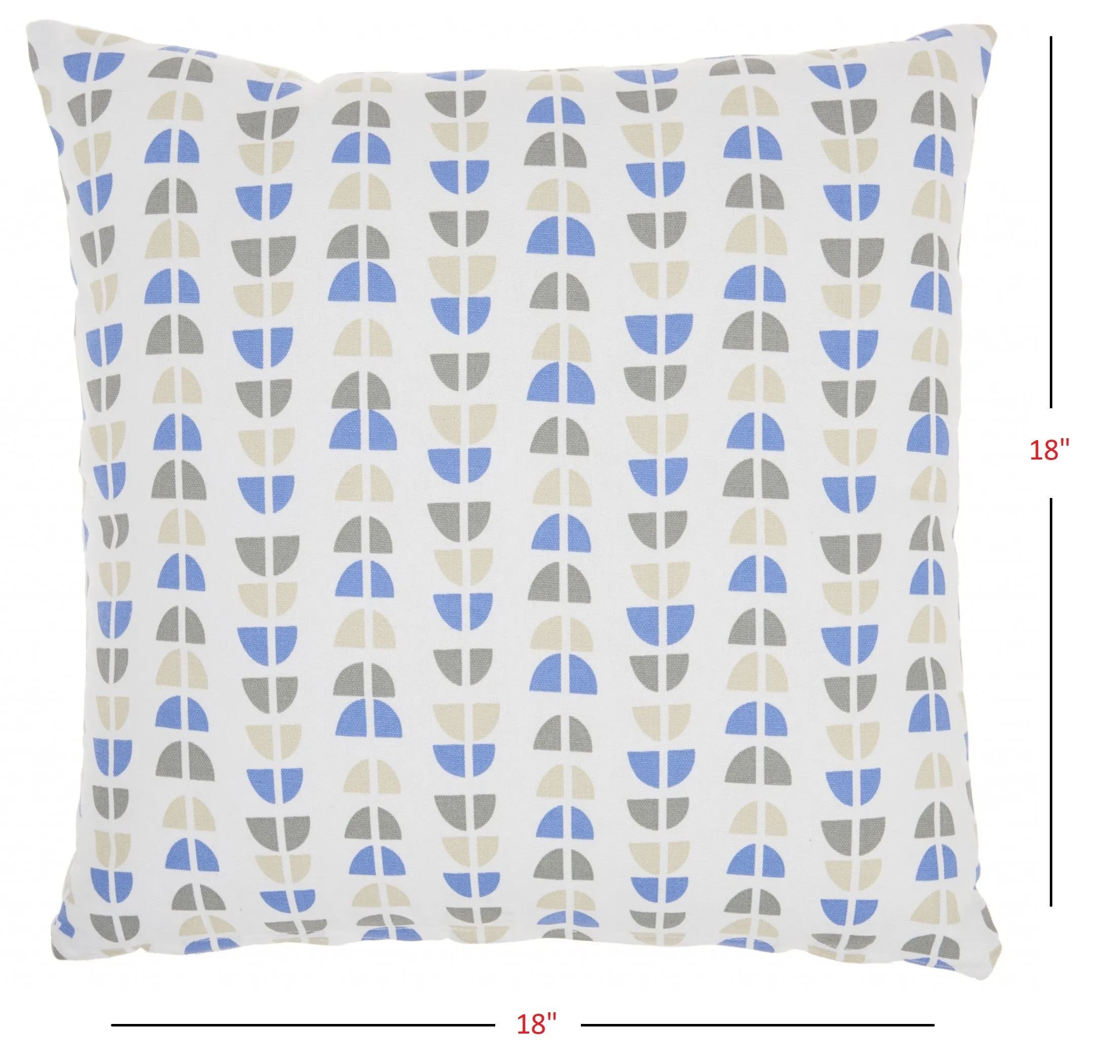 Blue and Taupe Geo Lines Throw Pillow