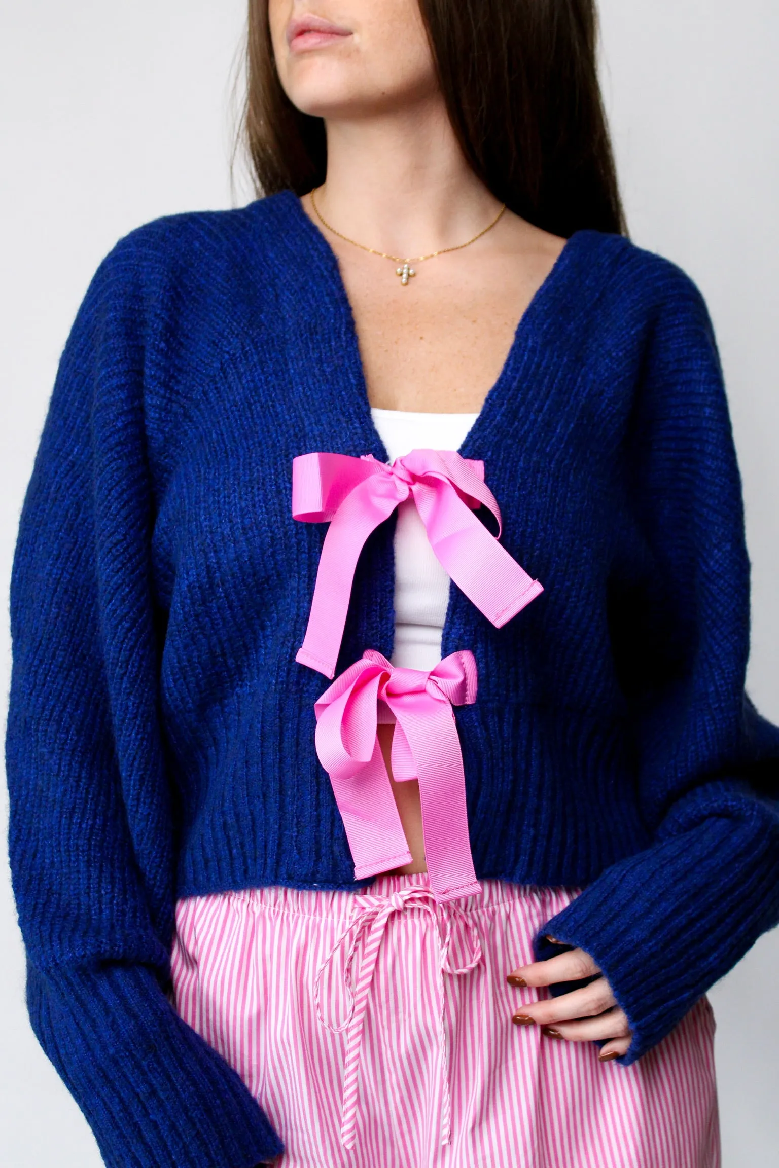 Blue Bliss Bow Cardigan
