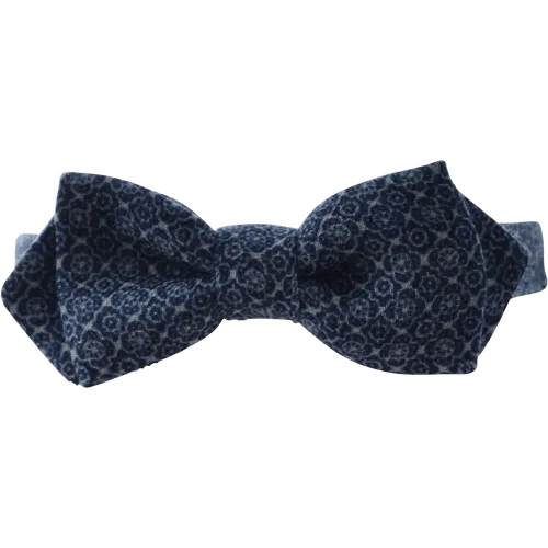 Blue Mini Geometric Bow Tie