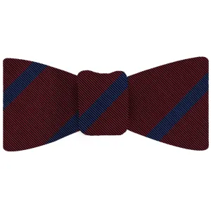 Blue on Dark Red Mogador Striped Bow Tie #MGSBT-3