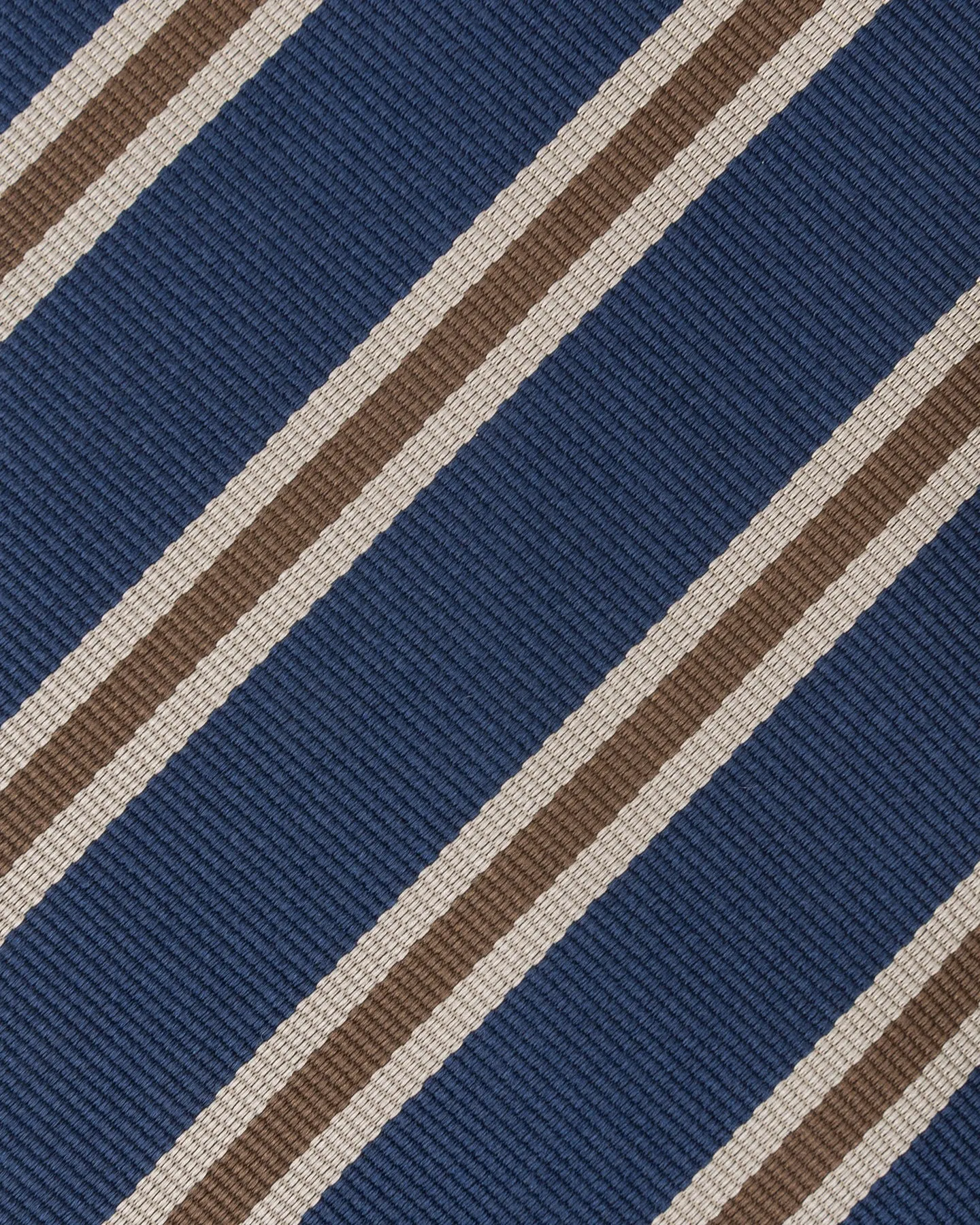Blue Tan and Mid Brown Regimental Stripe Repp Tie
