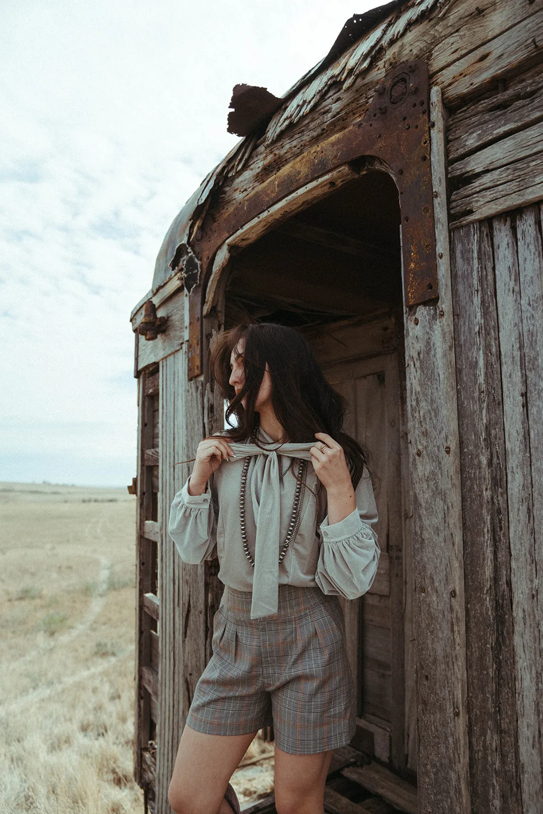 Bow Tie Velvet Blouse