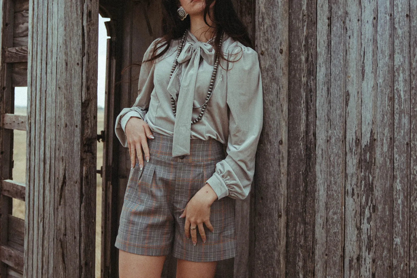 Bow Tie Velvet Blouse