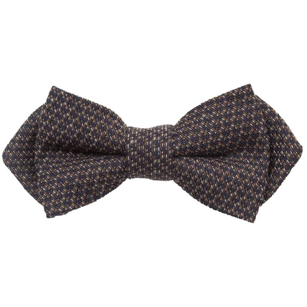 Brown With Navy Large Honey Comb Bow Tie