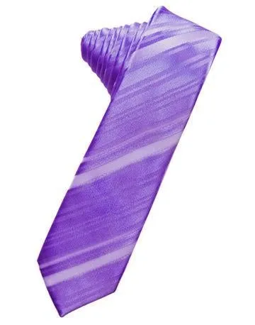 Bubblegum Striped Satin Skinny Necktie