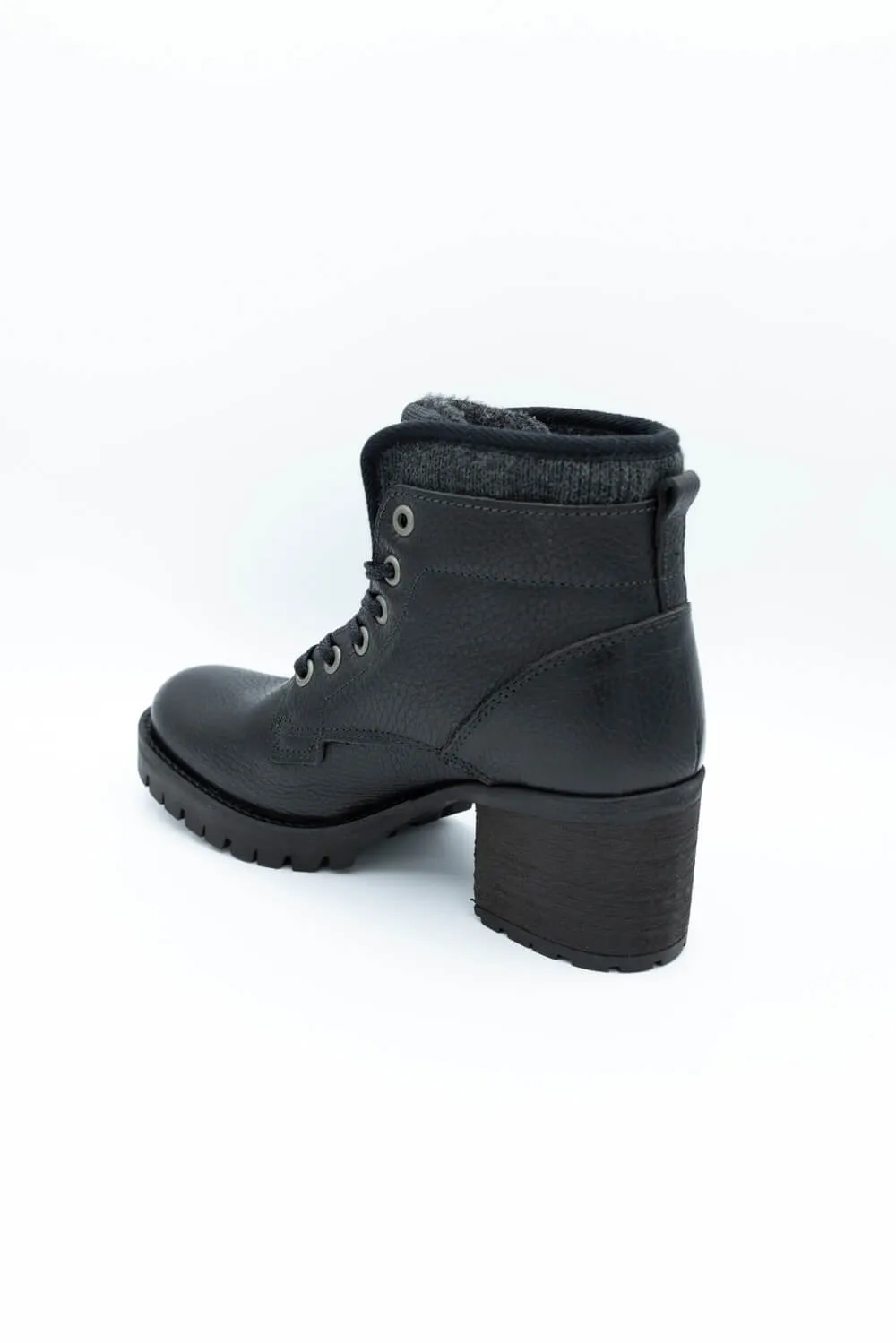 Bullboxer Ankle Lace Up Booties for Women in Black | 772-M5-6894A-BLACK