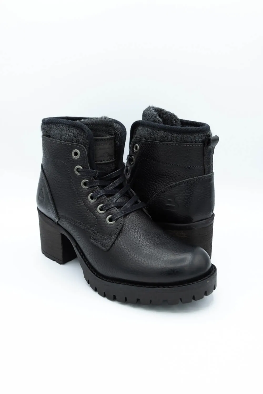 Bullboxer Ankle Lace Up Booties for Women in Black | 772-M5-6894A-BLACK