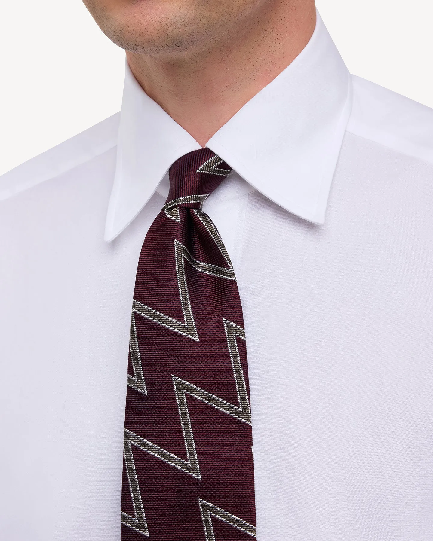 Burgundy Brown and White Royal Artillery Regimental Tie