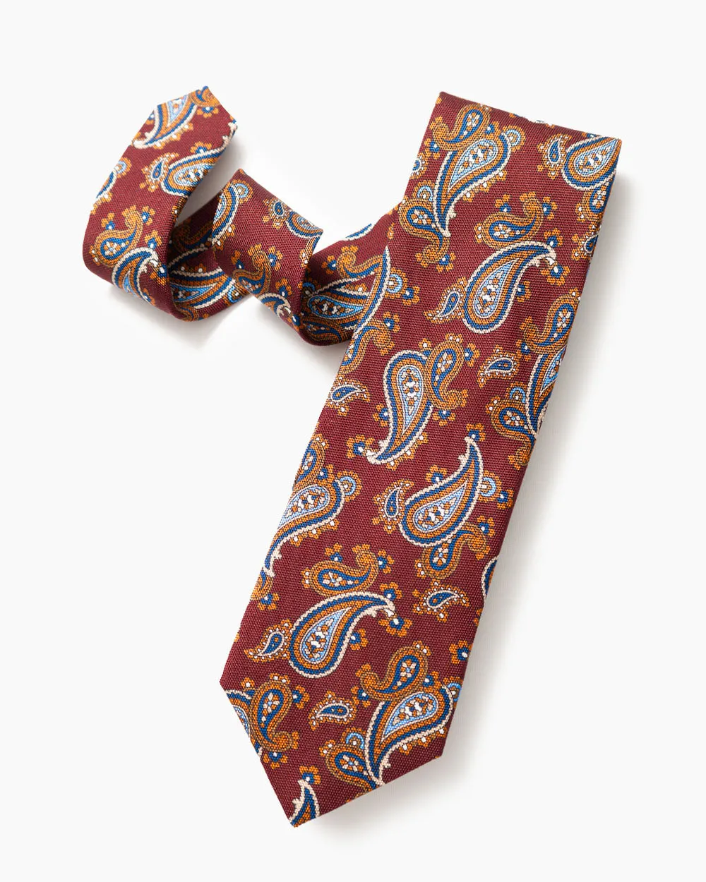 Burgundy Printed Paisley Tie