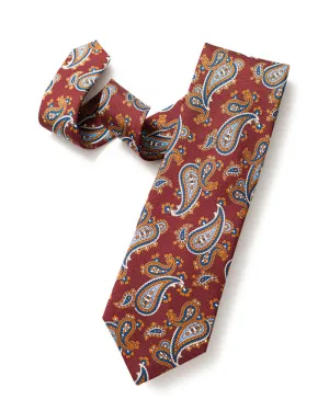Burgundy Printed Paisley Tie