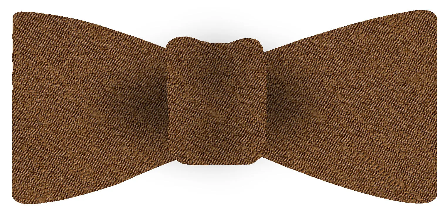 Burnt Orange Shantung Solid Silk Bow Tie #SHSOBT-4