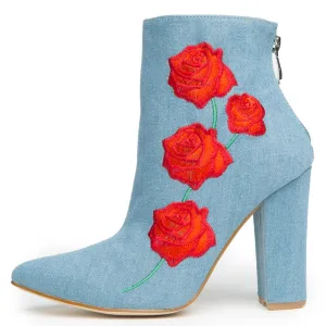Cape Robbin Beautiful-9 Denim Booties Denim