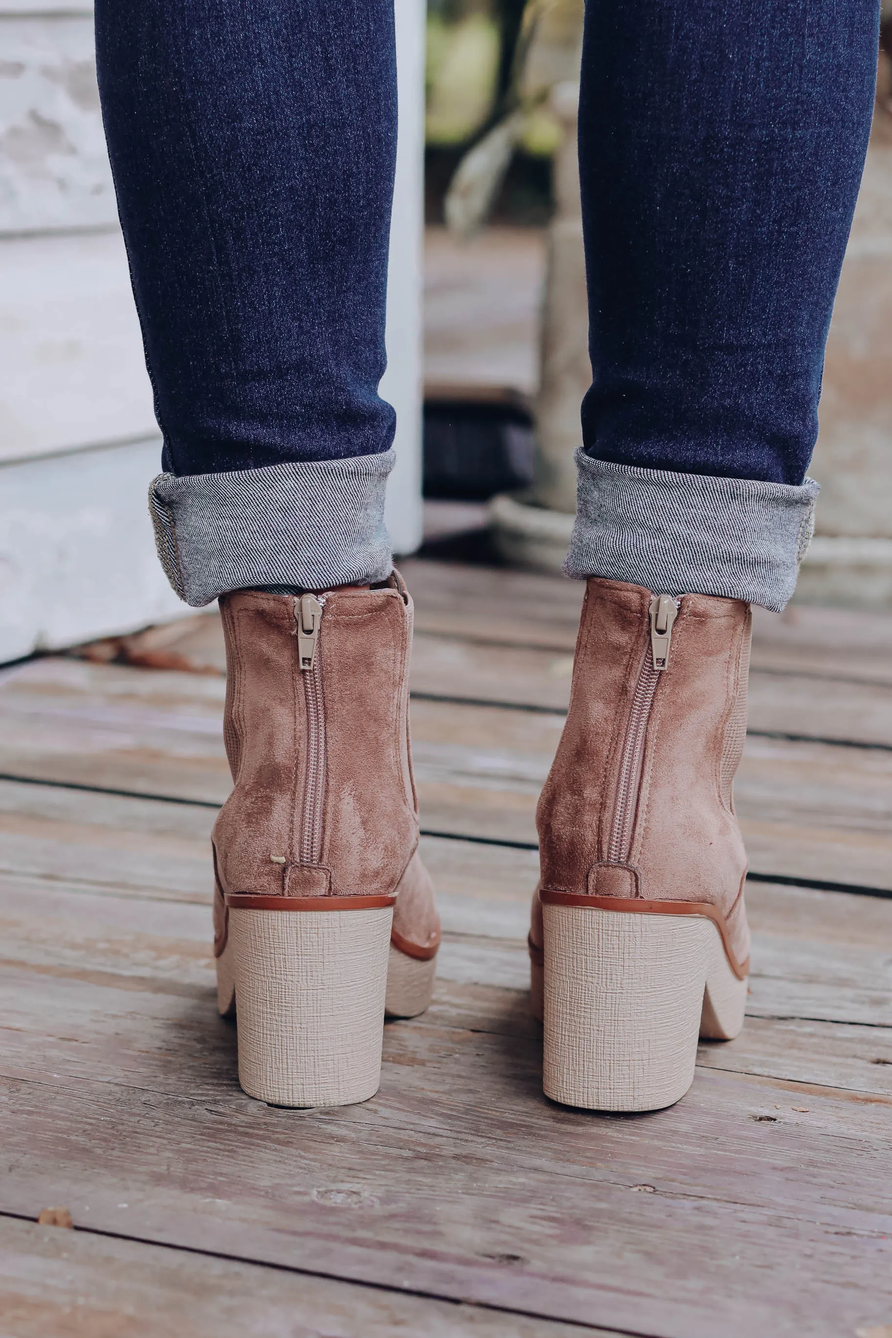 Cara Lug Ankle Booties - Taupe