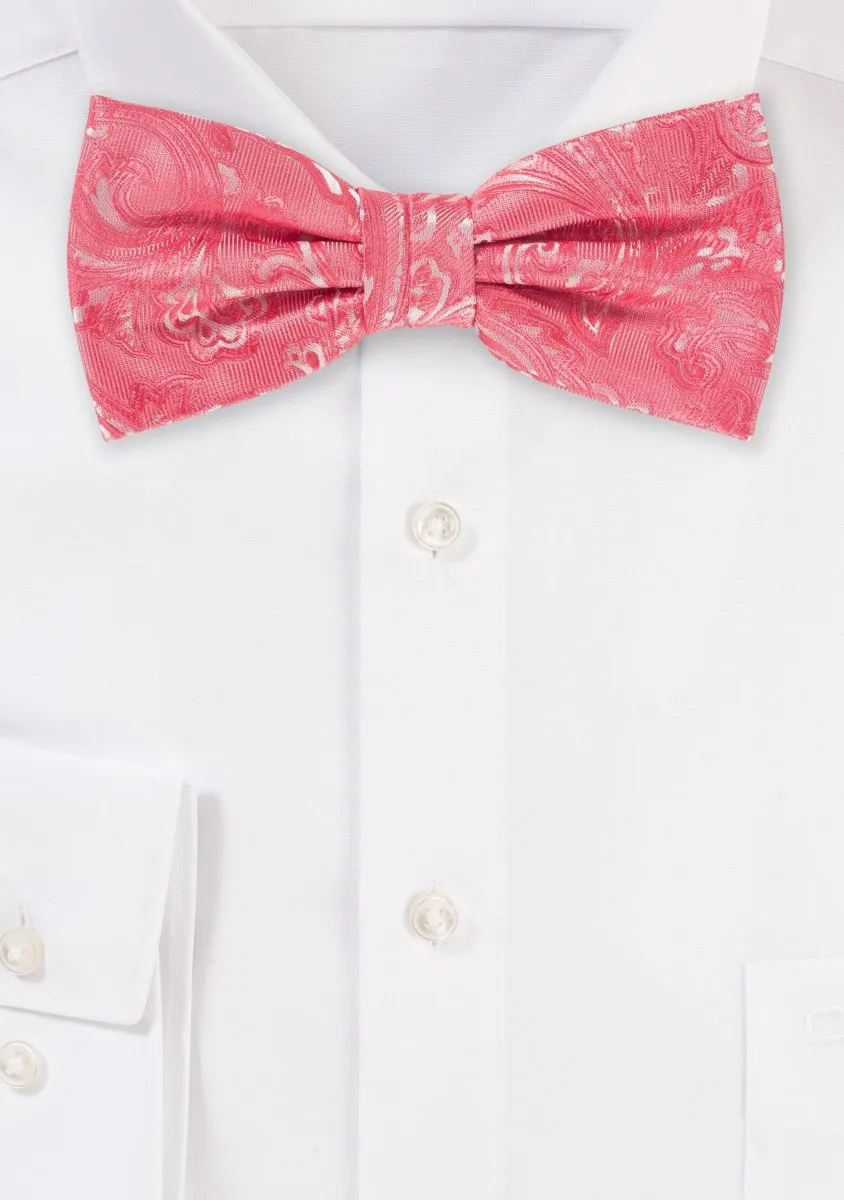 Caribbean Coral Proper Paisley Bowtie