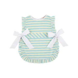 Carolina Cover Up - Siesta Key Stripe (Pink) with Worth Avenue White