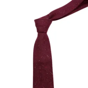 Carter Tweed Burgundy Red Skinny Tie