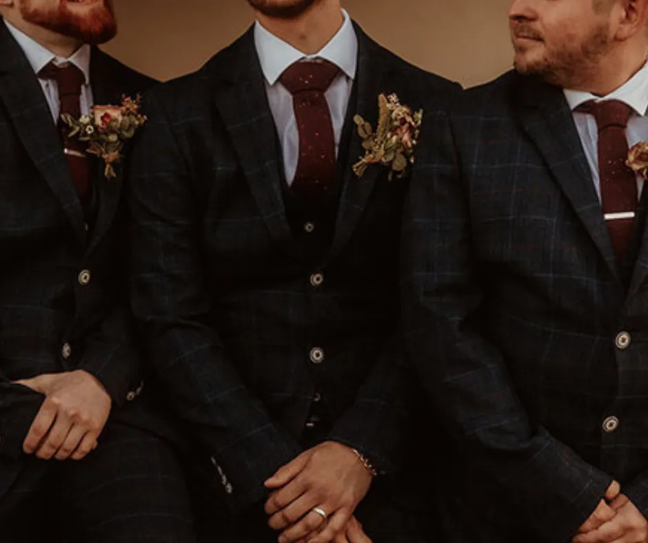 Carter Tweed Burgundy Red Tie and Pocket Square