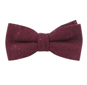 Carter Tweed Wool Burgundy Red Bow Tie