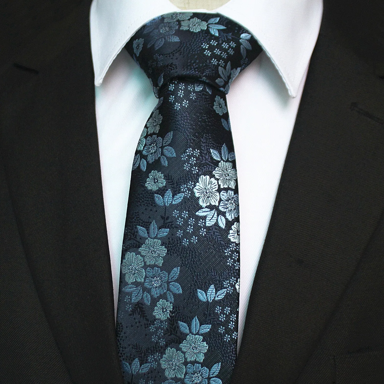 Celino Men's Neck Tie Premium European Made with Gift Box[Blue Floral]