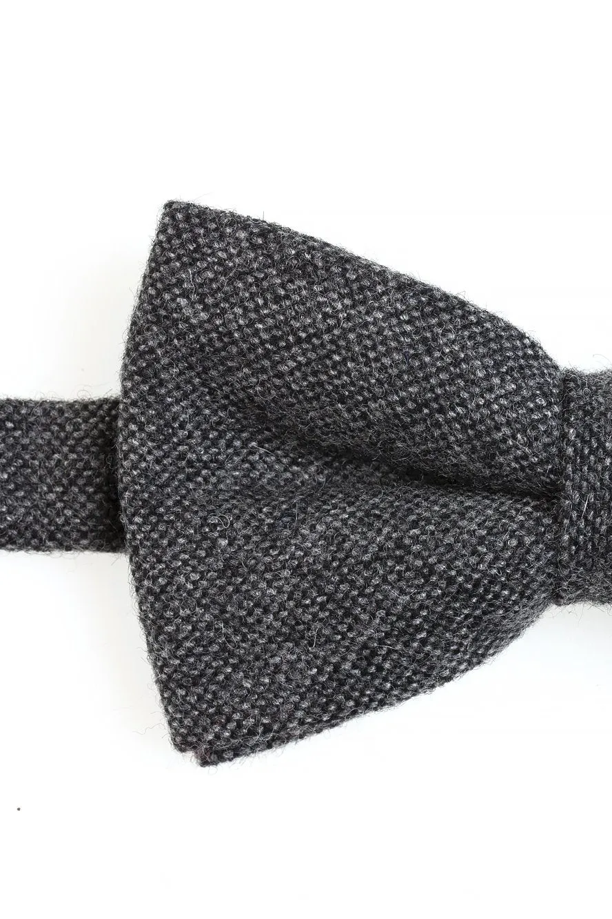 Charcoal Tweed Bow Tie