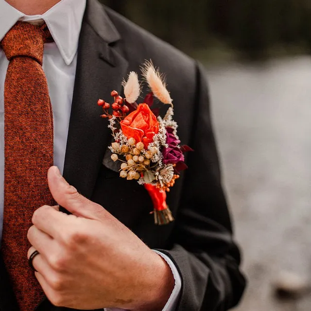 Charlie Burnt Orange Wool Classic Tie