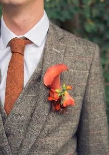 Charlie Burnt Orange Wool Classic Tie