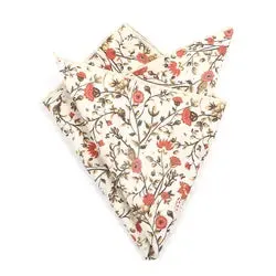 Charlie Rusty Burnt Orange Wool Bow Tie and Otto Cream & Green Floral Print Pocket Square Set
