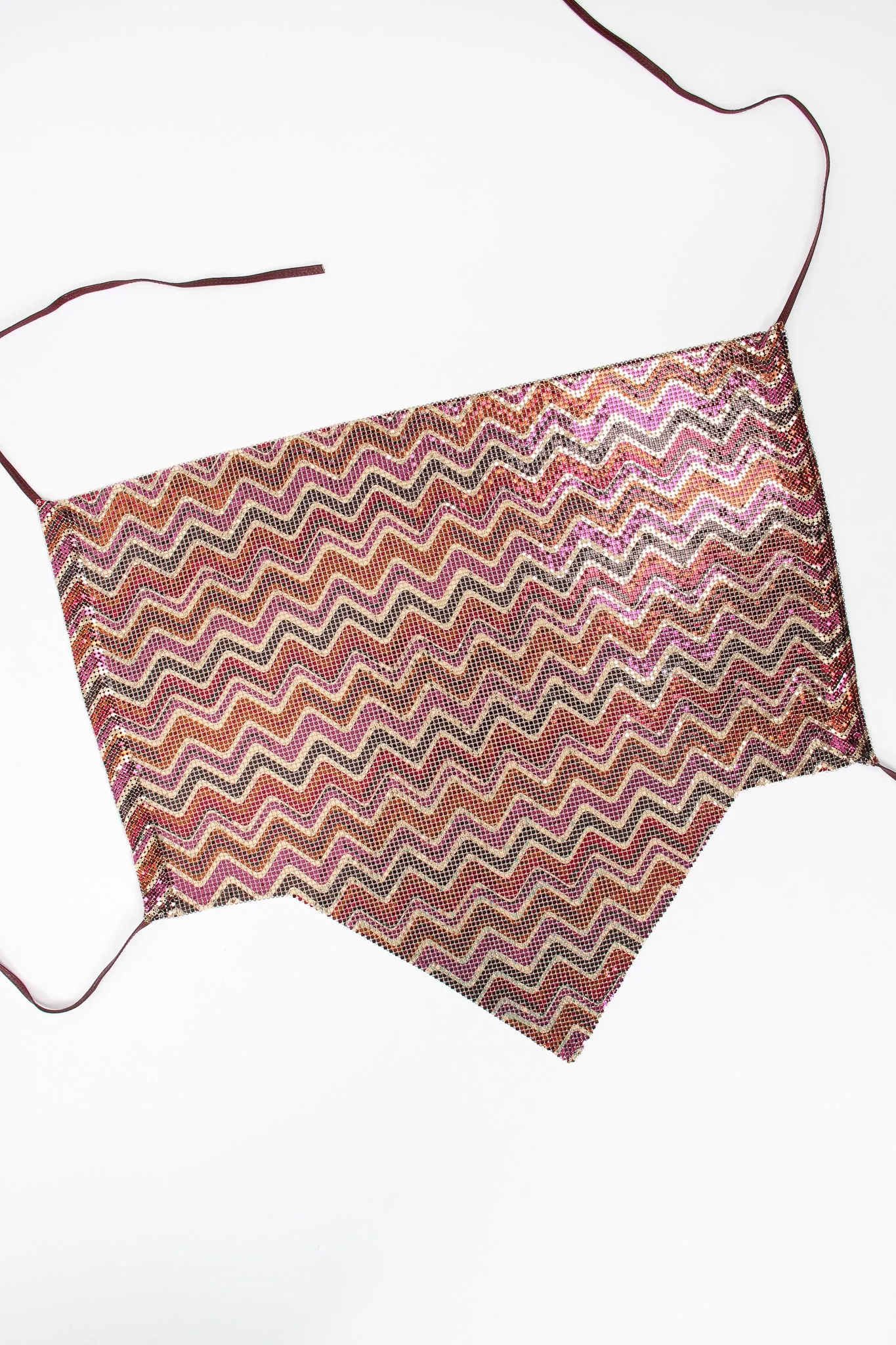 Chevron Stripe Mesh Halter Top