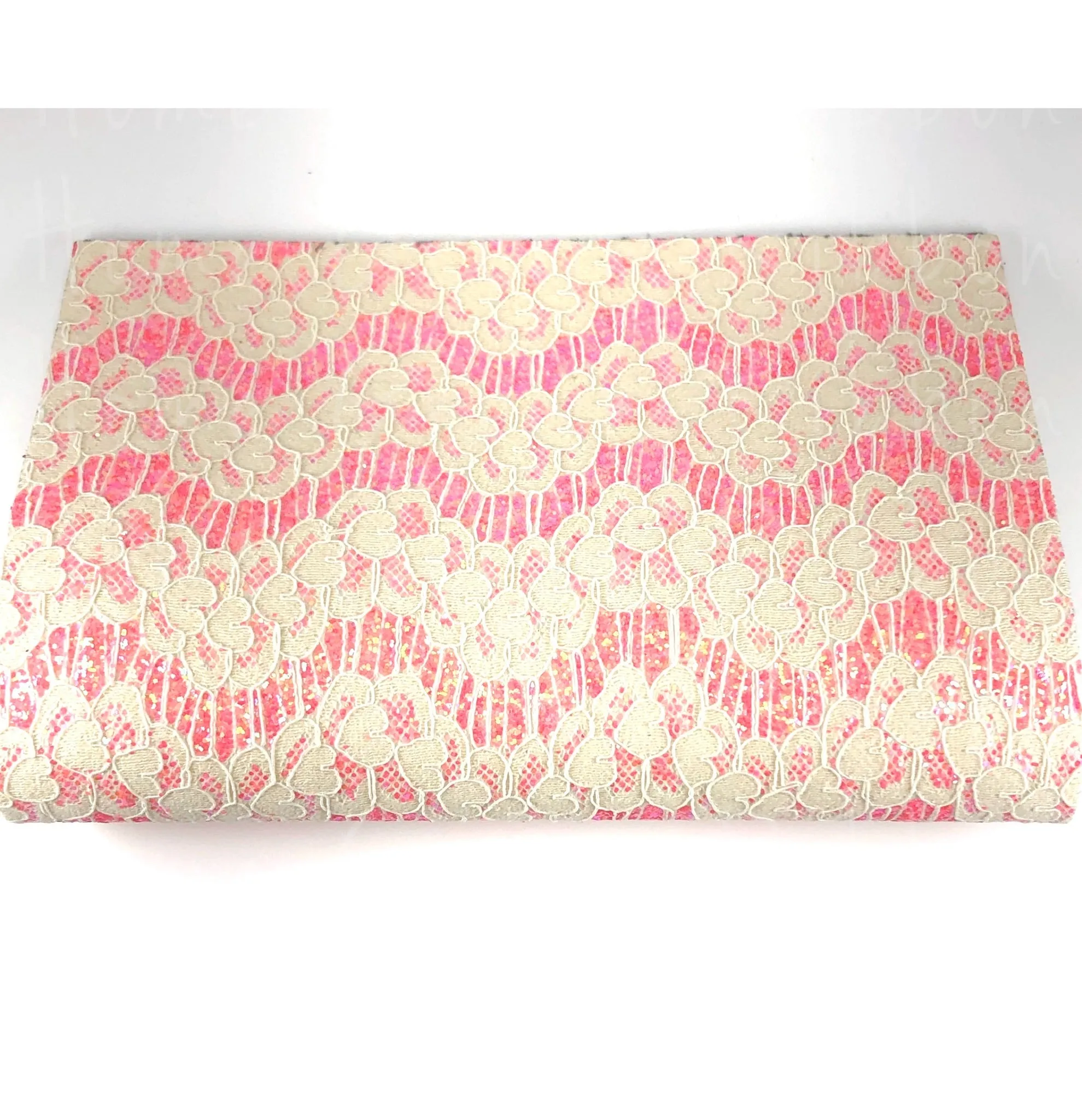 Chunky Glitter and Lace Fabric Sheet