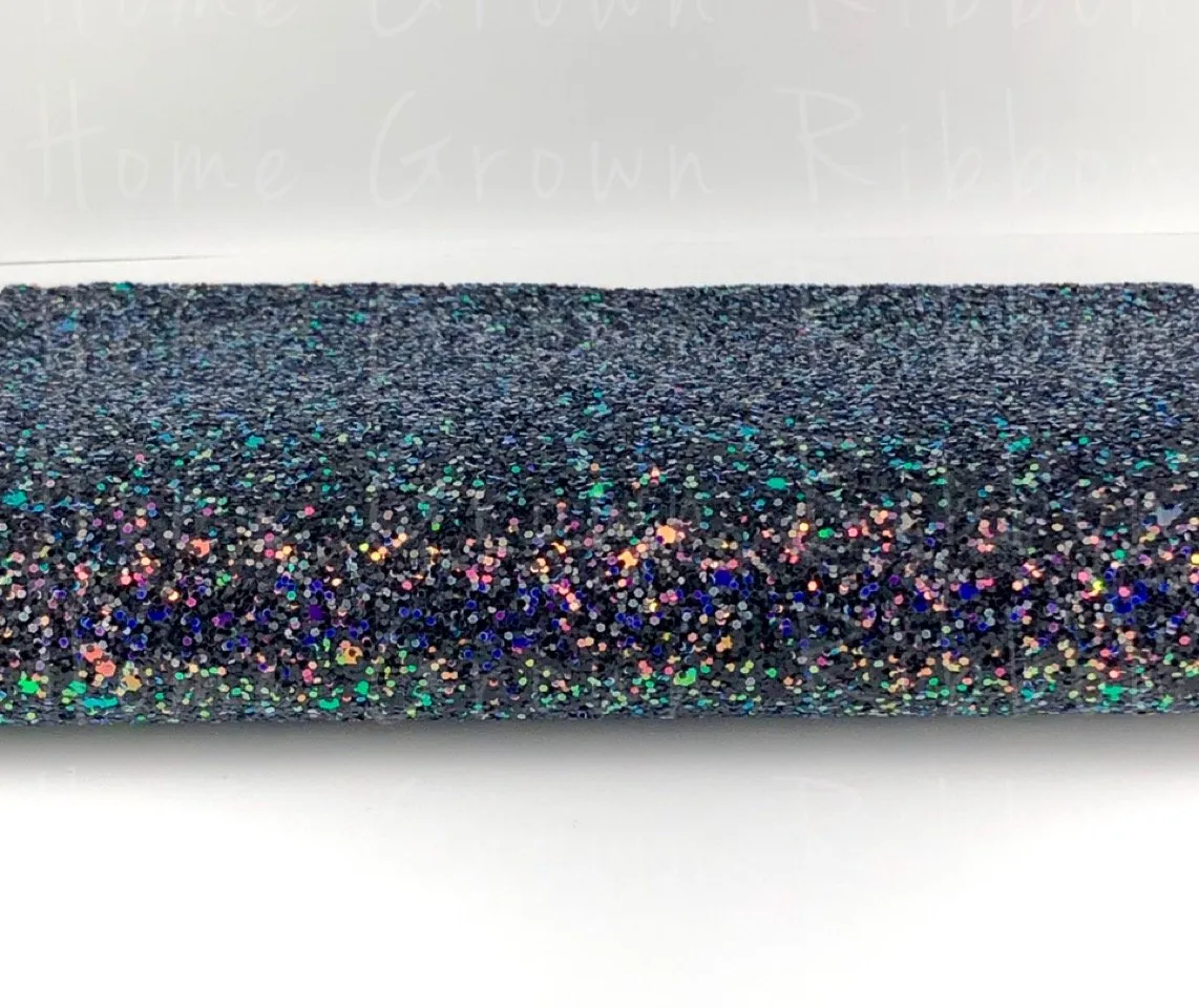 Chunky Glitter Sheet - Black Holographic