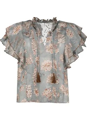 CLEO TOP-JADE FLORAL