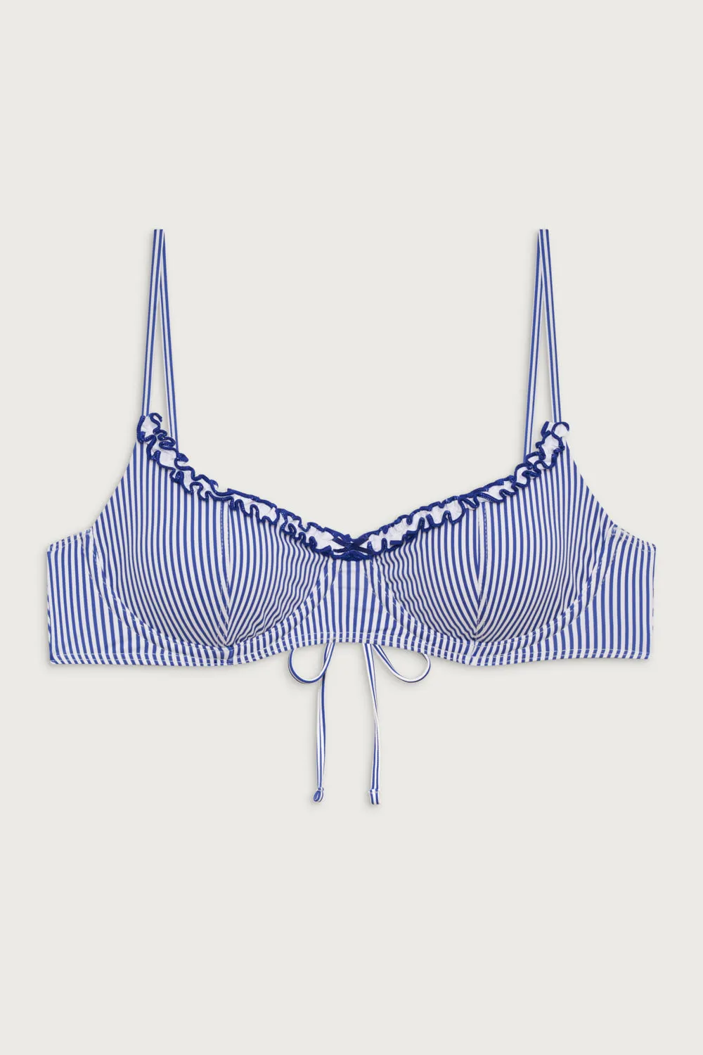 Cola Striped Underwire Bikini Top - Ocean Stripe