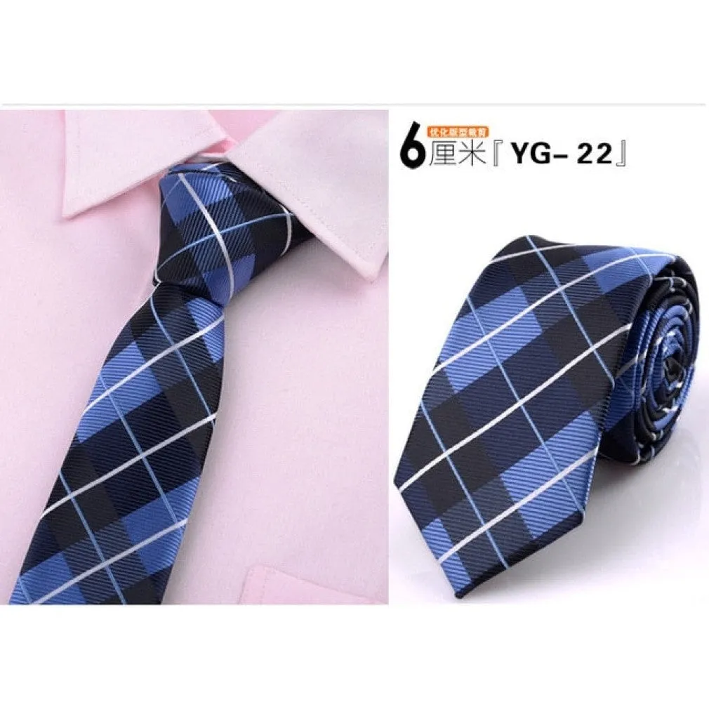 ContiNent 33 tie skinny 6cm ties for men Wedding dress necktie fashion plaid cravate business gravatas para homens slim shirt accessories lot