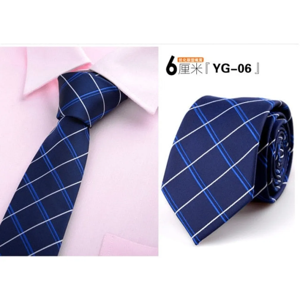 ContiNent 33 tie skinny 6cm ties for men Wedding dress necktie fashion plaid cravate business gravatas para homens slim shirt accessories lot