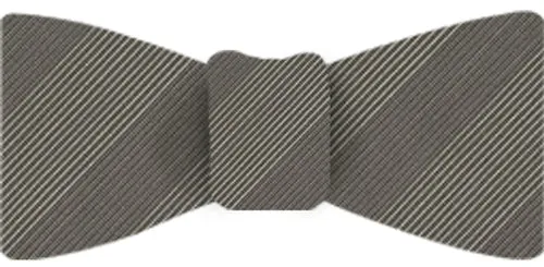 Cream & Gray Stripe Atkinsons Irish Poplin Bow Tie #ASBT-57