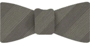 Cream & Gray Stripe Atkinsons Irish Poplin Bow Tie #ASBT-57