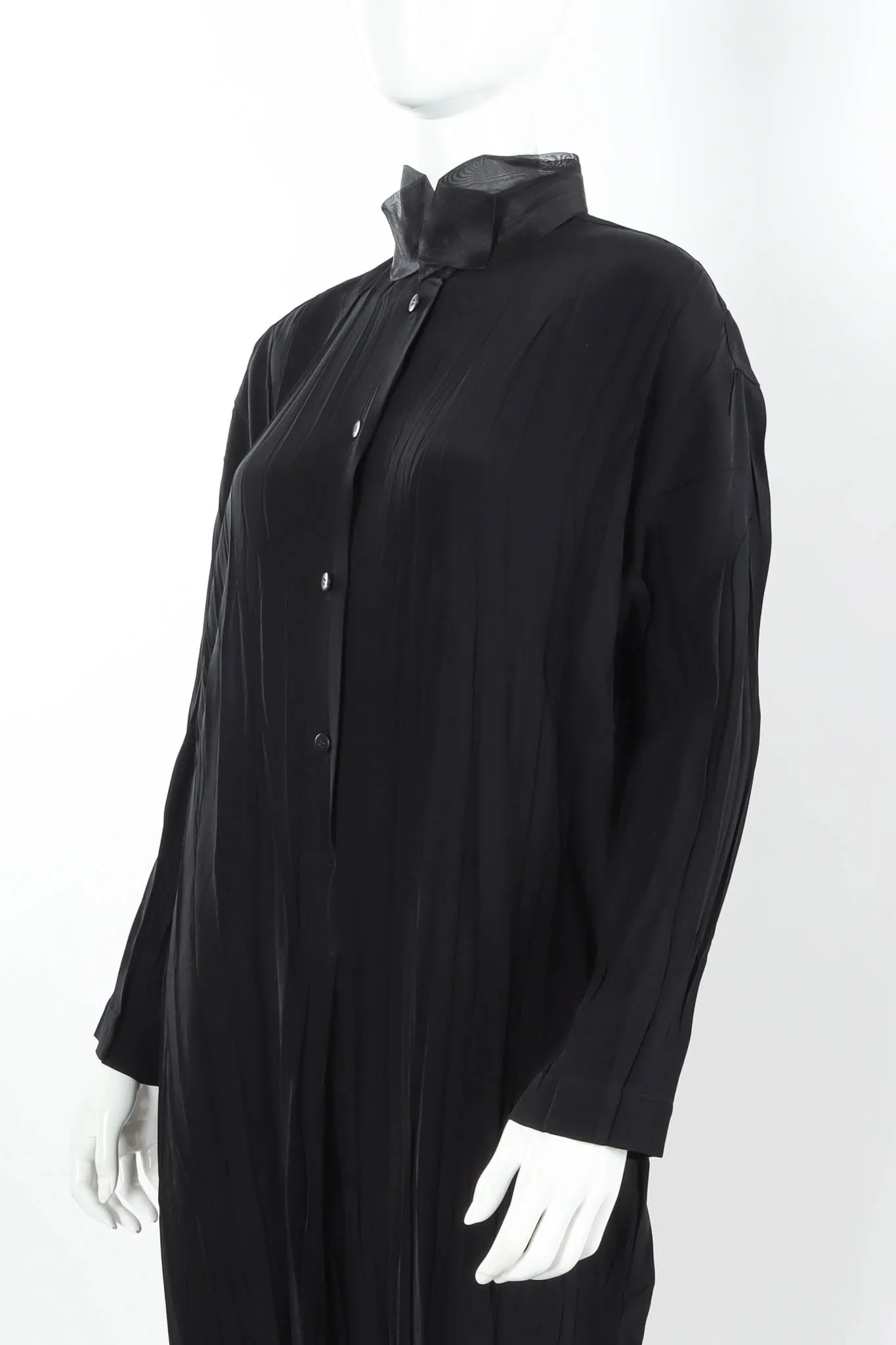 Crinkle Pleat Tunic Suit Dress