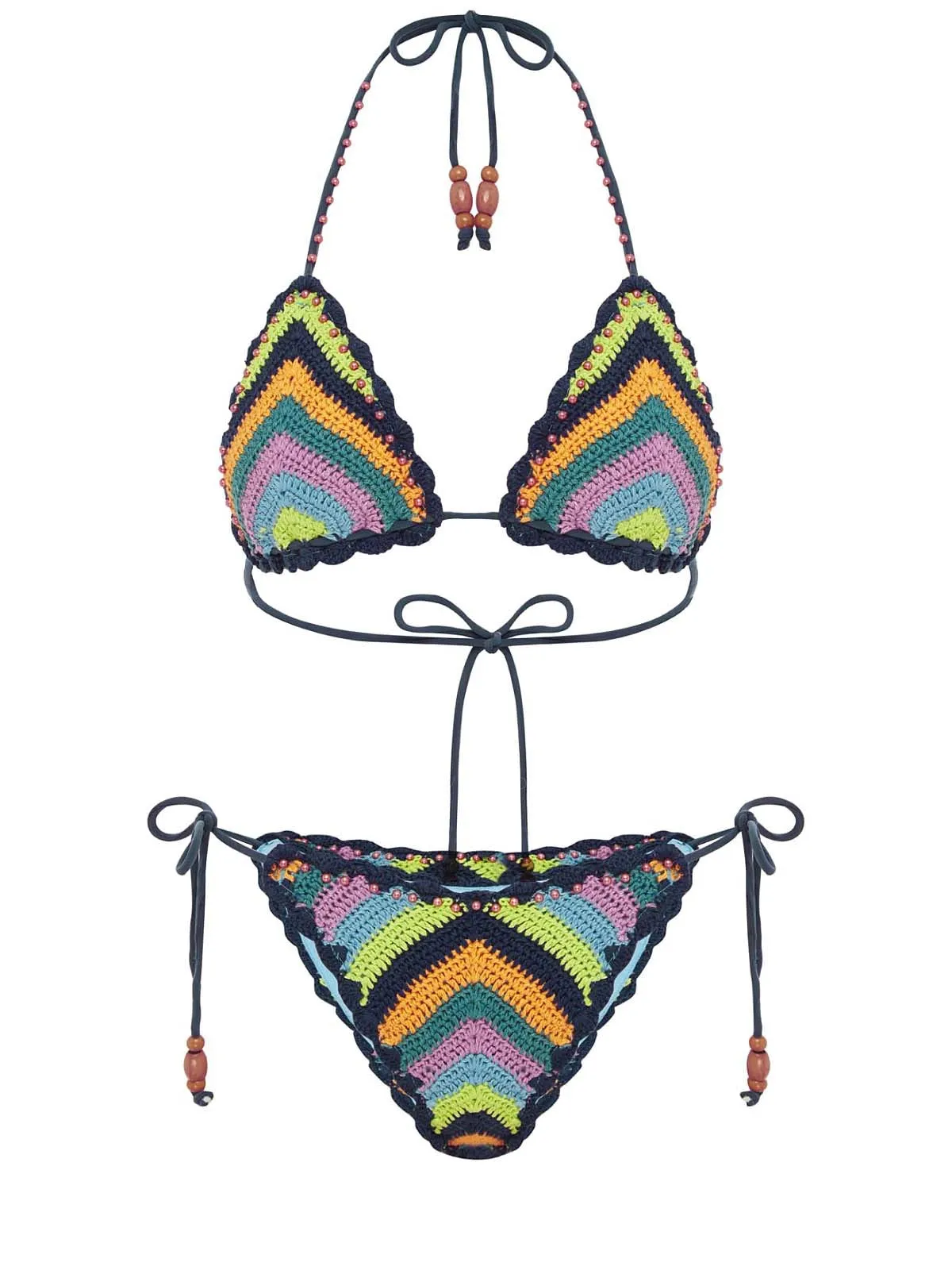 Crochet Tri-Crochet Tie Pant Bikini ::RET
