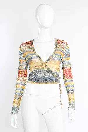 Currency Mesh Wrap Top