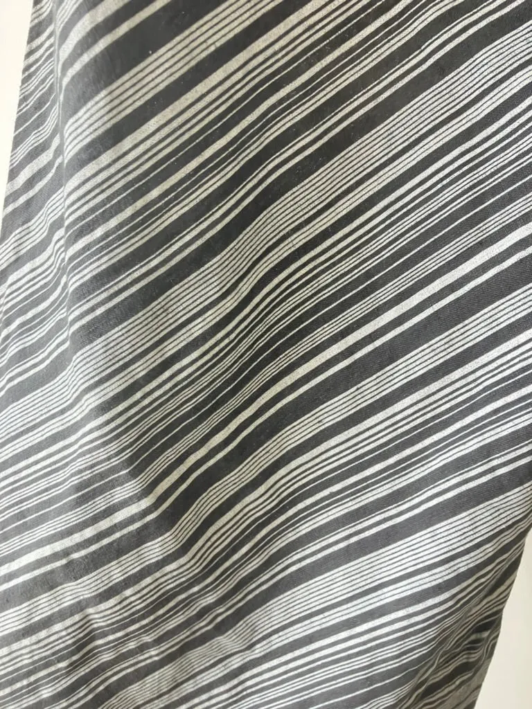 Cynthia Ashby Blue Grey Striped Comfy Pants