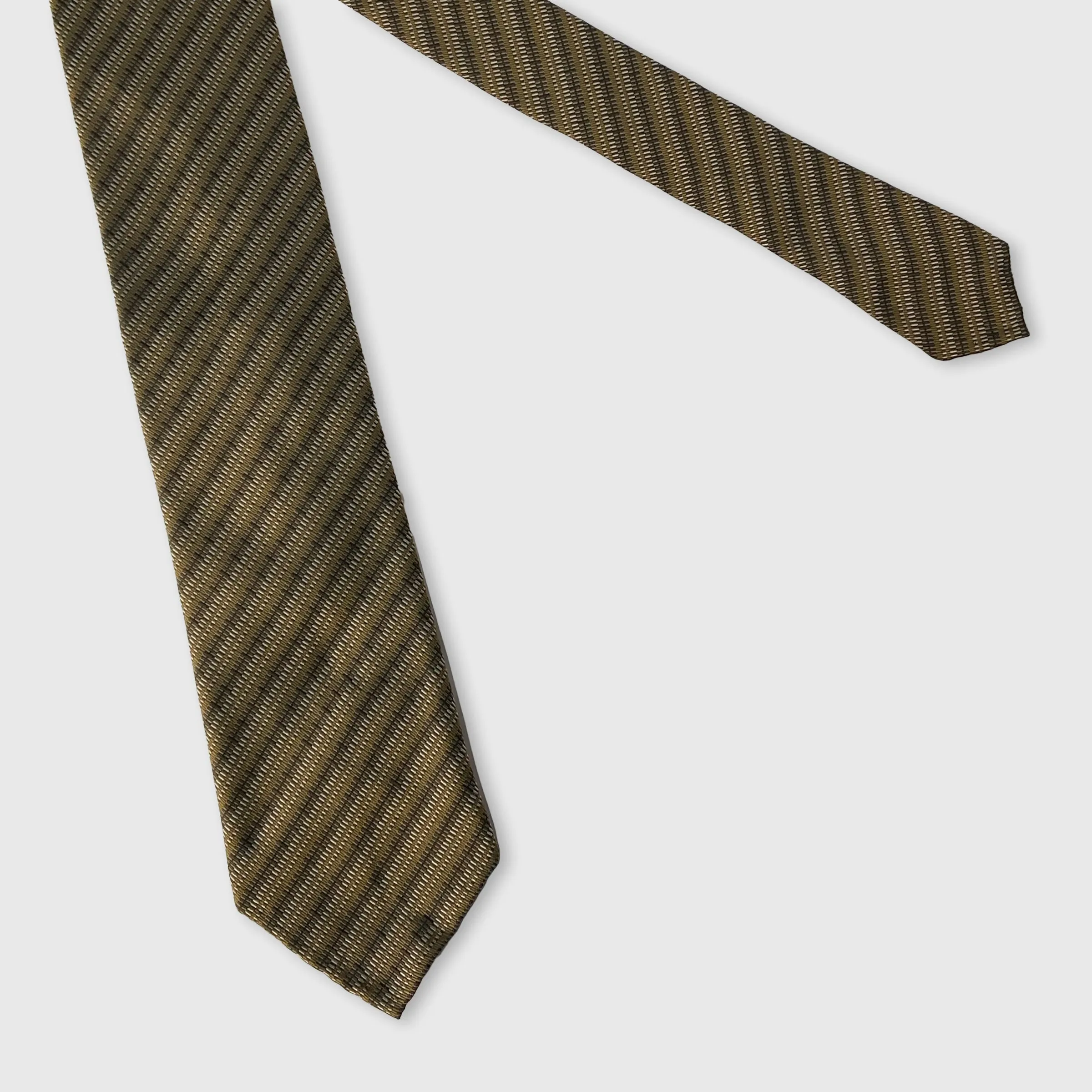 Dark Brown and Light Brown Woven Striped Tie