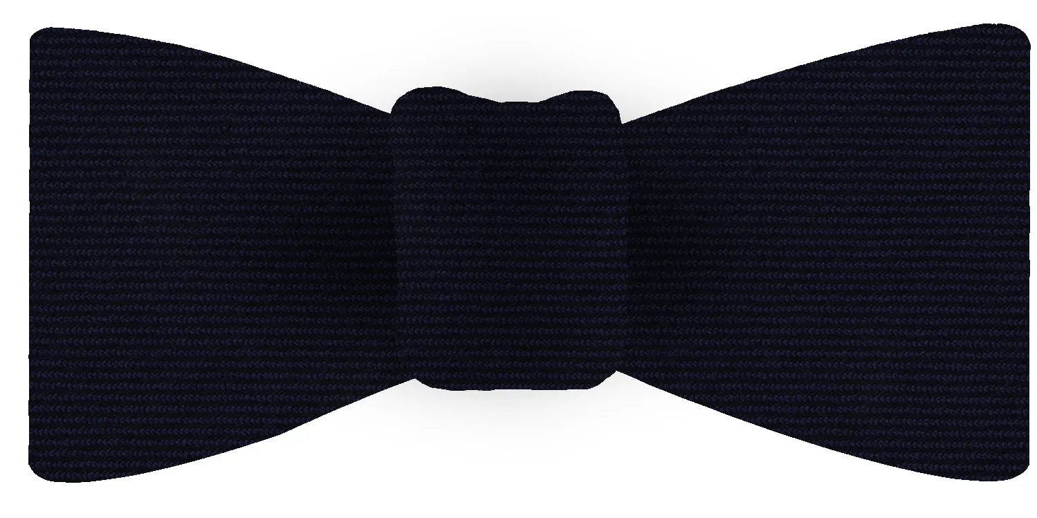 Dark Navy Blue Wool/Silk Bow Tie #GWSBT-11