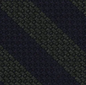 Dark Olive Green & Midnight Blue Grenadine Grossa Wide Stripe Silk Bow Tie #GGBSBT-8