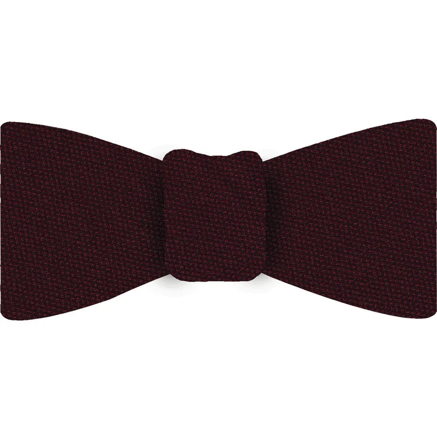 Dark Red Mulberrywood Weave Silk Bow Tie #MWBT-14