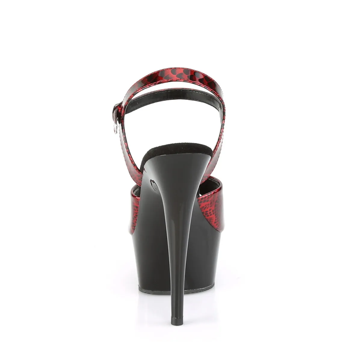 DELIGHT-609SP  Red Snake Print Patent/Black