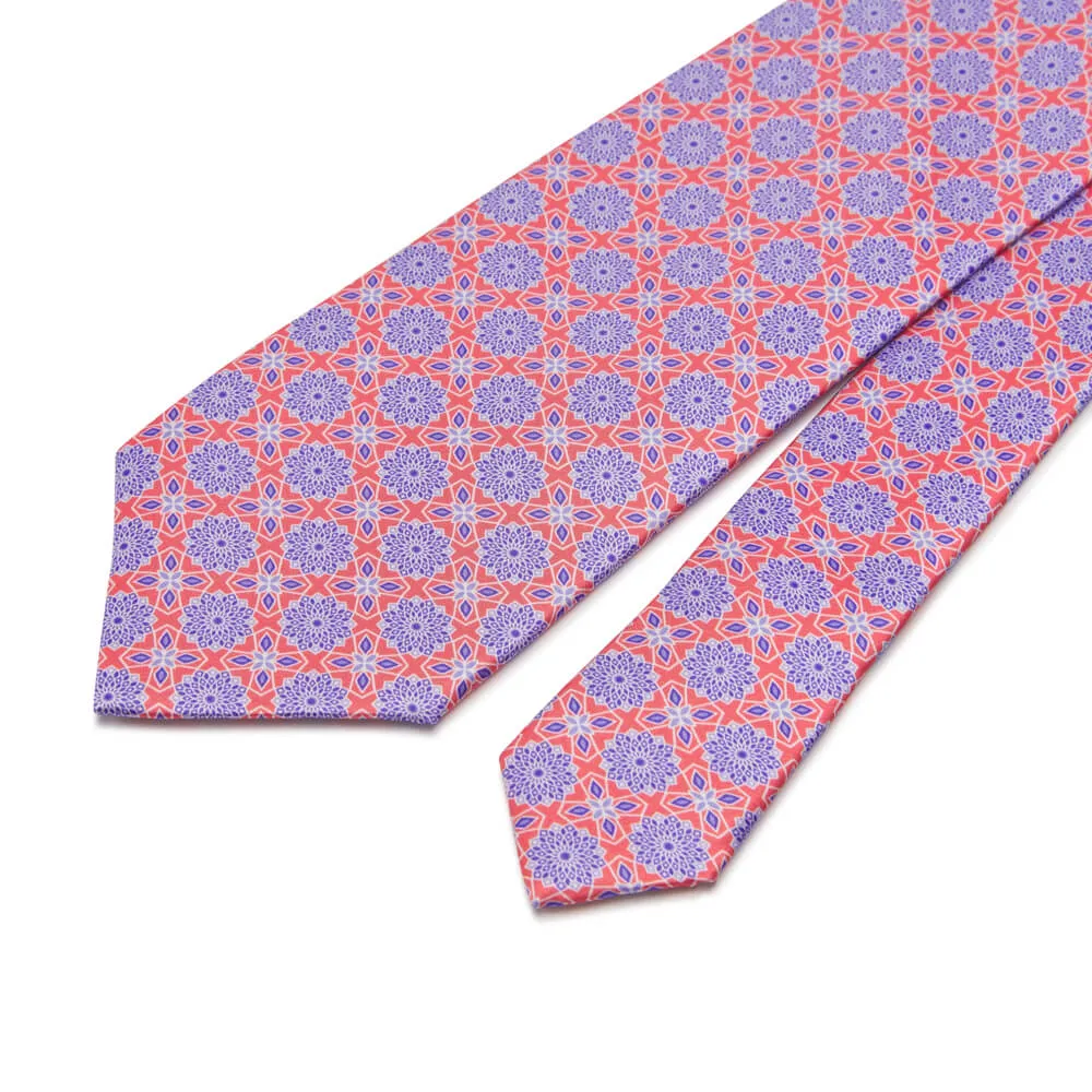 Duke of Camastra Coral Duchesse Silk Tie