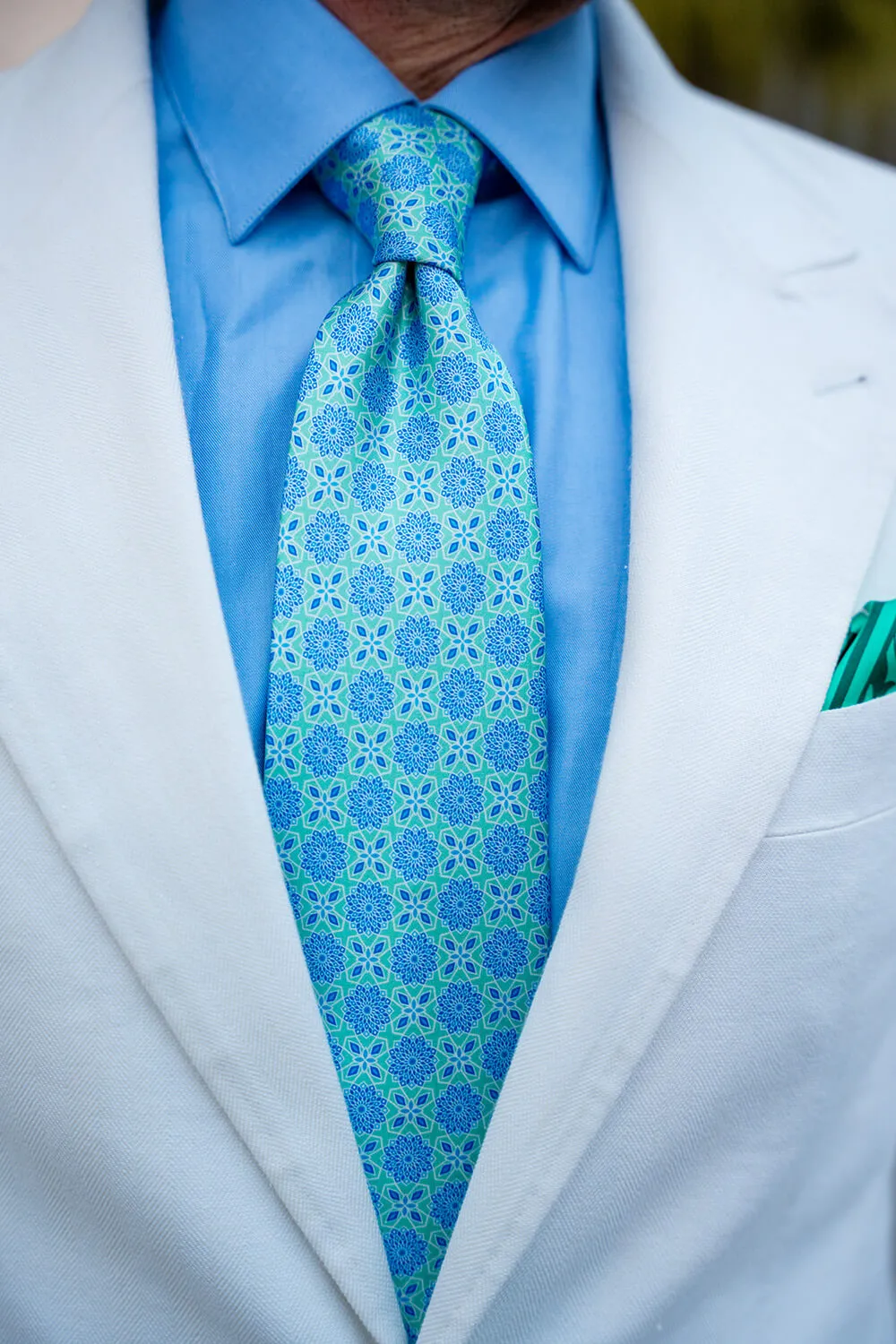 Duke of Camastra Green Duchesse Silk Tie