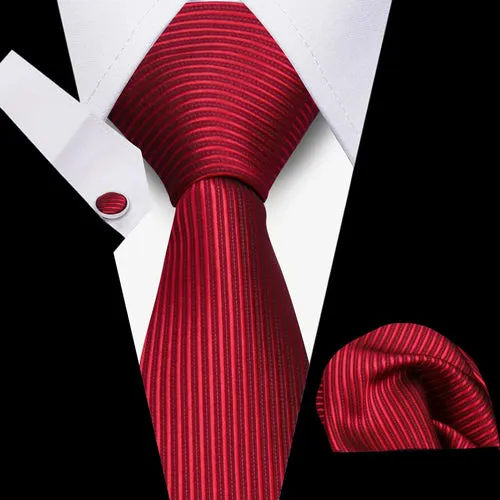 Elegant Ties For Men Gift Fashion Men Tie Set Striped Luxury Necktie
